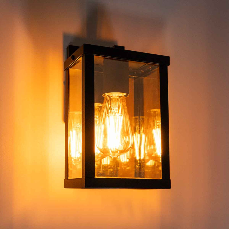 Luminária Arandela de Parede Externa 4 Vidros Reflecta Retrô 1XE27 Em Alumínio ST2948