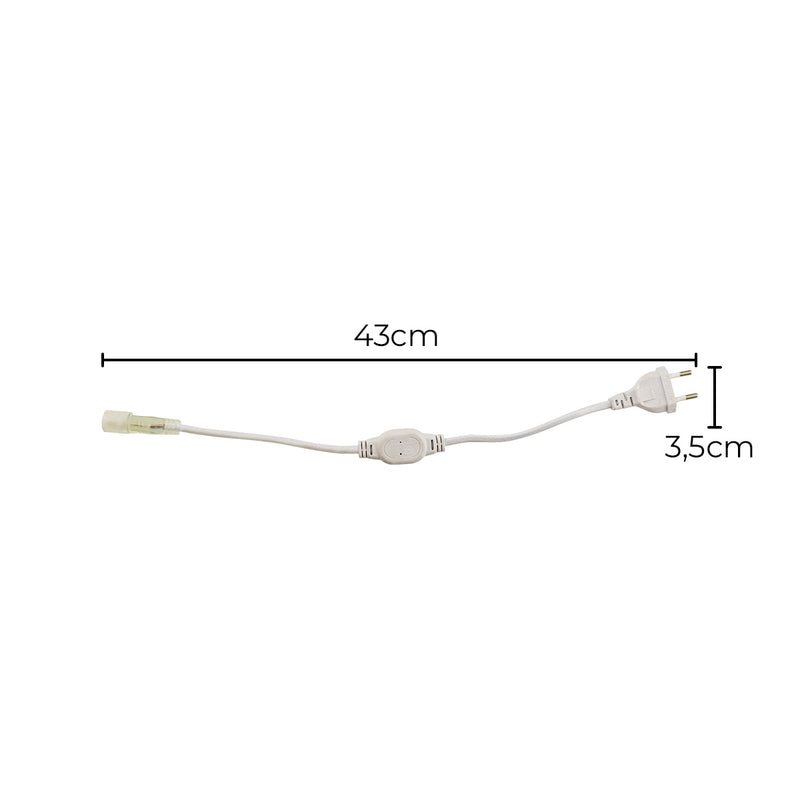 Plug com Tomada p/ Fita LED 240 LEDs/M e Tensão de Entrada 127V ST3011