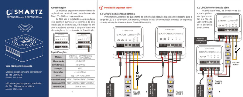 Expansor interruptor programável smartz mono para fita de led stz1445n ST2917