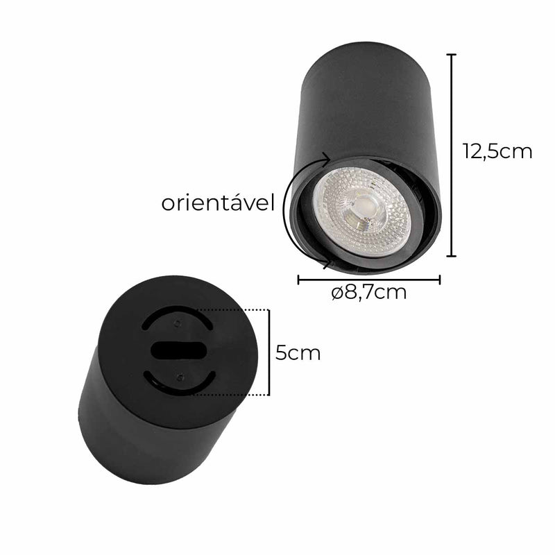 Spot Sobrepor Redondo 8,7cm em ABS P/ PAR20 E27 SZ292S ST3036