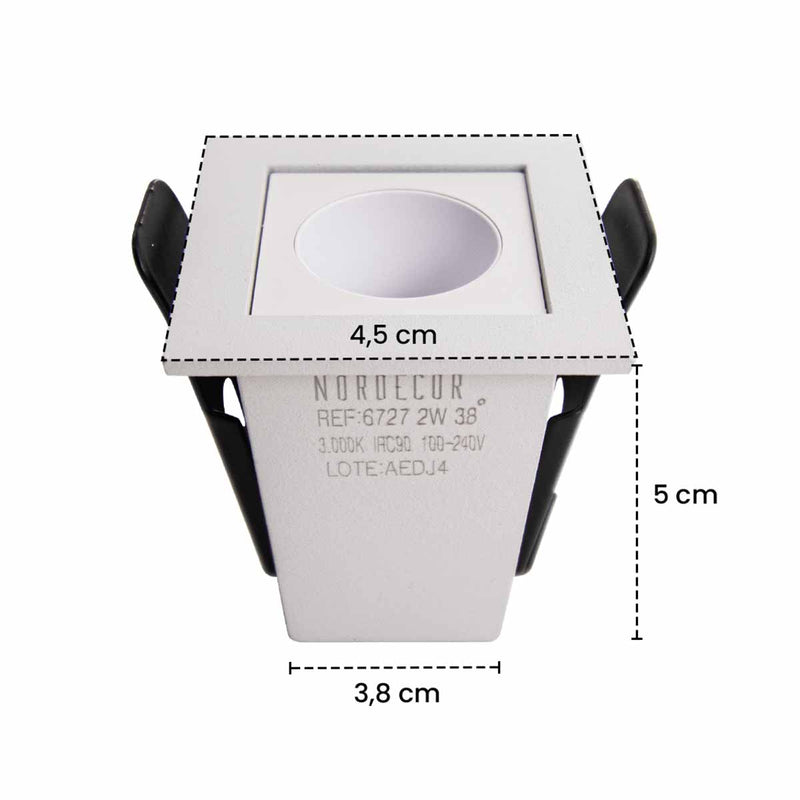 Spot Downlight Powerus Embutir 38° LED 2W Br. Quente 190lm 6727 Nordecor ST2992-Nordecor-Starlumen