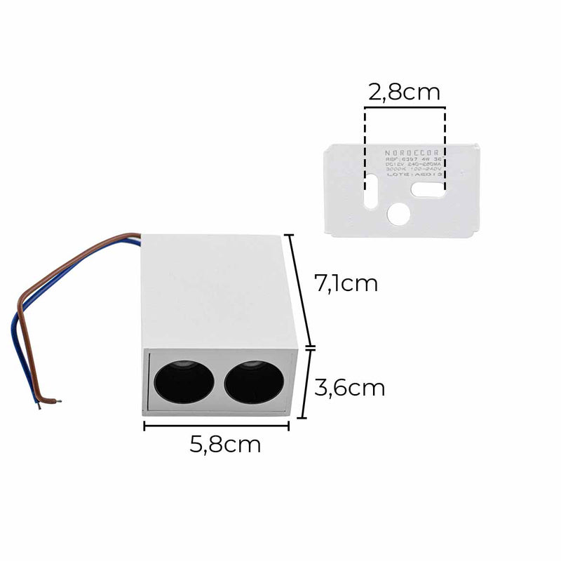 Spot Downlight Powerus Sobrepor 38° LED 4W Branco Quente 360lm 6397 NORDECOR ST2989-Nordecor-Starlumen