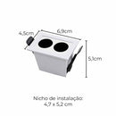 Spot Duplo Downlight Powerus Embutir 38° LED 4W Br. Quente 360lm 6371 NORDECOR ST2990-Nordecor-Starlumen