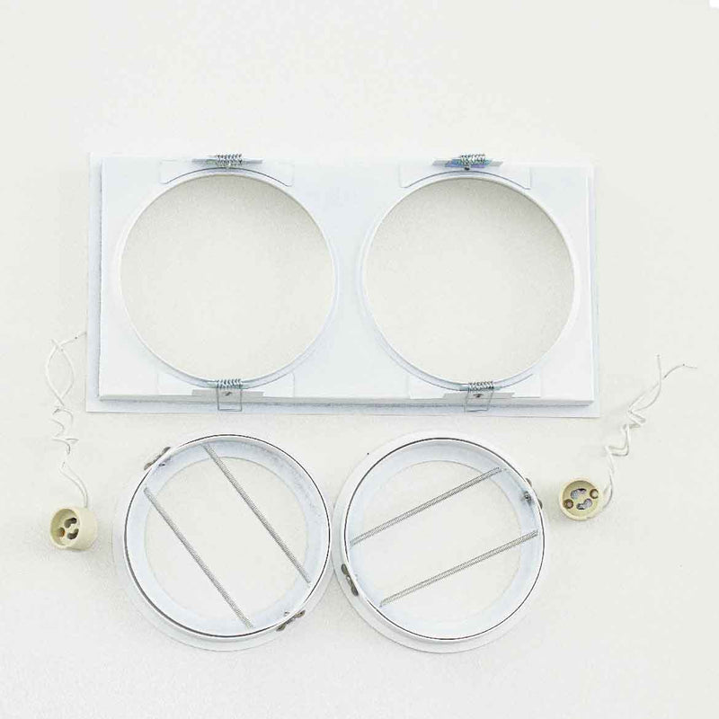 Spot Duplo Embutir Alumínio FIT CLICK Branco p/ 2x AR111 Falge ST2986-Falge-Starlumen