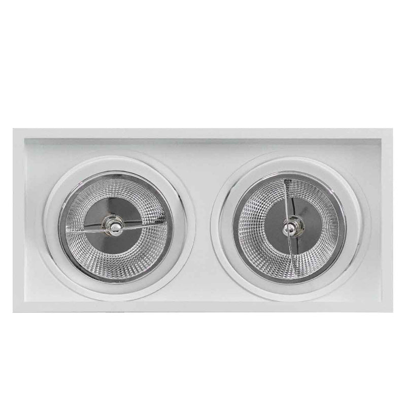 Spot Duplo Embutir Alumínio FIT CLICK Branco p/ 2x AR111 Falge ST2986-Falge-Starlumen