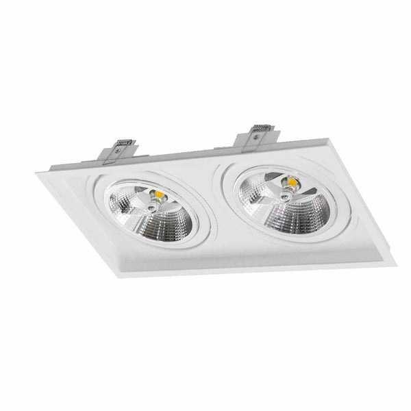 Spot Duplo Embutir Alumínio FIT CLICK Branco p/ 2x AR111 Falge ST2986-Falge-Starlumen