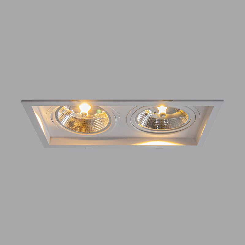 Spot Duplo de Embutir Recuado p/ 2x GU10 AR111 Pix ST3167-Pix Iluminação-Starlumen
