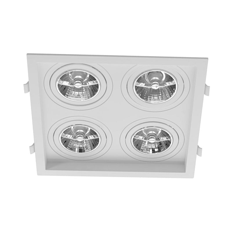 Spot Embutido Quadruplo Recuado Branco 23,5x23,5CM P/ 4 AR70 GU10 Save Energy SE-330.2913 ST2832-Save Energy-Starlumen