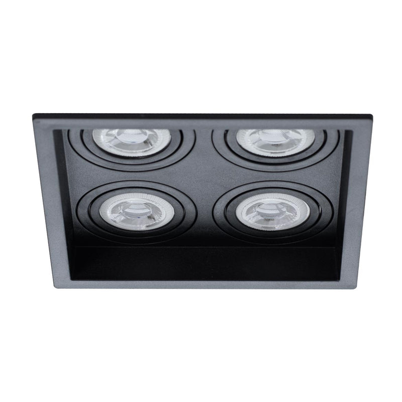 Spot Embutido Quadruplo Recuado Preto 12,5x12,5CM P/ 4 MR11 GU10 Save Energy SE-330.3129 ST2840-Save Energy-Starlumen
