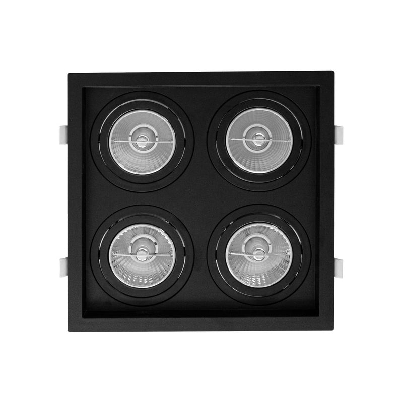 Spot Embutido Quadruplo Recuado Preto 23,5x23,5CM P/ 4 AR70 GU10 Save Energy SE-330.2916 ST2832-Save Energy-Starlumen