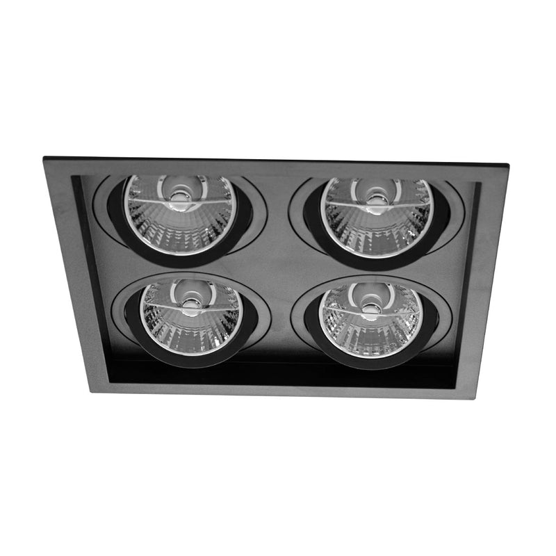 Spot Embutido Quadruplo Recuado Preto 23,5x23,5CM P/ 4 AR70 GU10 Save Energy SE-330.2916 ST2832-Save Energy-Starlumen