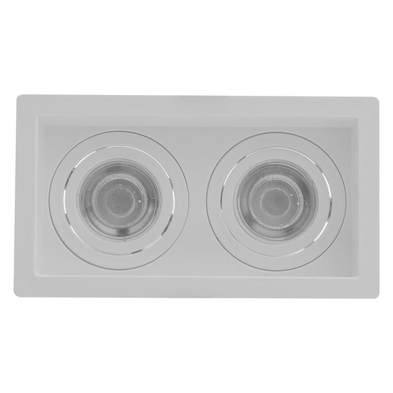 Spot Embutir Duplo Recuado Branco 12,5 X 7cm P/ LED MR11 GU10 Save Energy SE-330.3126 ST2842-Save Energy-Starlumen