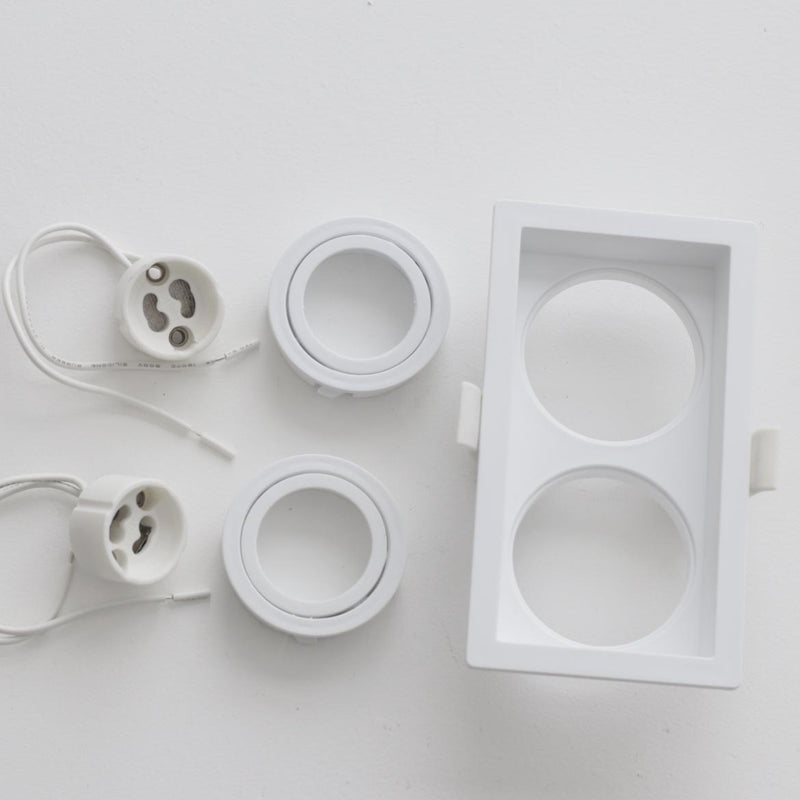 Spot Embutir Duplo Recuado Branco 12,5 X 7cm P/ LED MR11 GU10 Save Energy SE-330.3126 ST2842-Save Energy-Starlumen