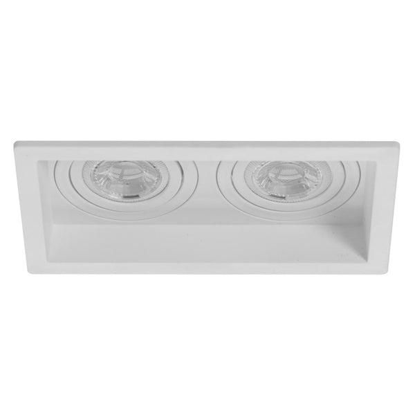 Spot Embutir Duplo Recuado Branco 12,5 X 7cm P/ LED MR11 GU10 Save Energy SE-330.3126 ST2842-Save Energy-Starlumen