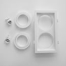 Spot Embutir Duplo Recuado Branco 13x23,5CM P/ 2 AR70 GU10 Save Energy SE-330.2911 ST2836-Save Energy-Starlumen