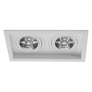 Spot Embutir Duplo Recuado Branco 13x23,5CM P/ 2 AR70 GU10 Save Energy SE-330.2911 ST2836-Save Energy-Starlumen
