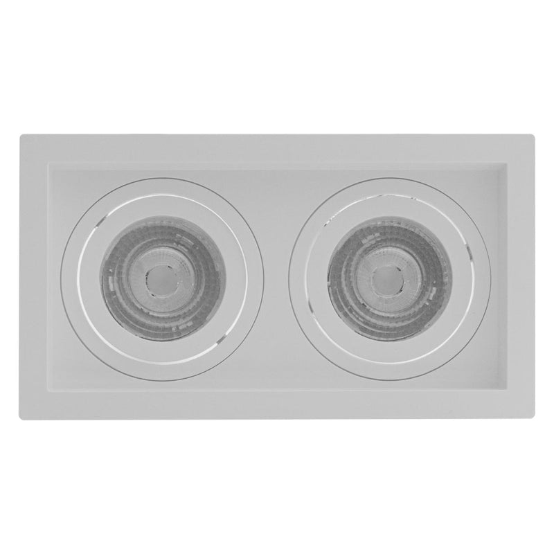 Spot Embutir Duplo Recuado Branco 13x23,5cm P/ 2 PAR20 Save SE-330.2902 ST2829-Save Energy-Starlumen