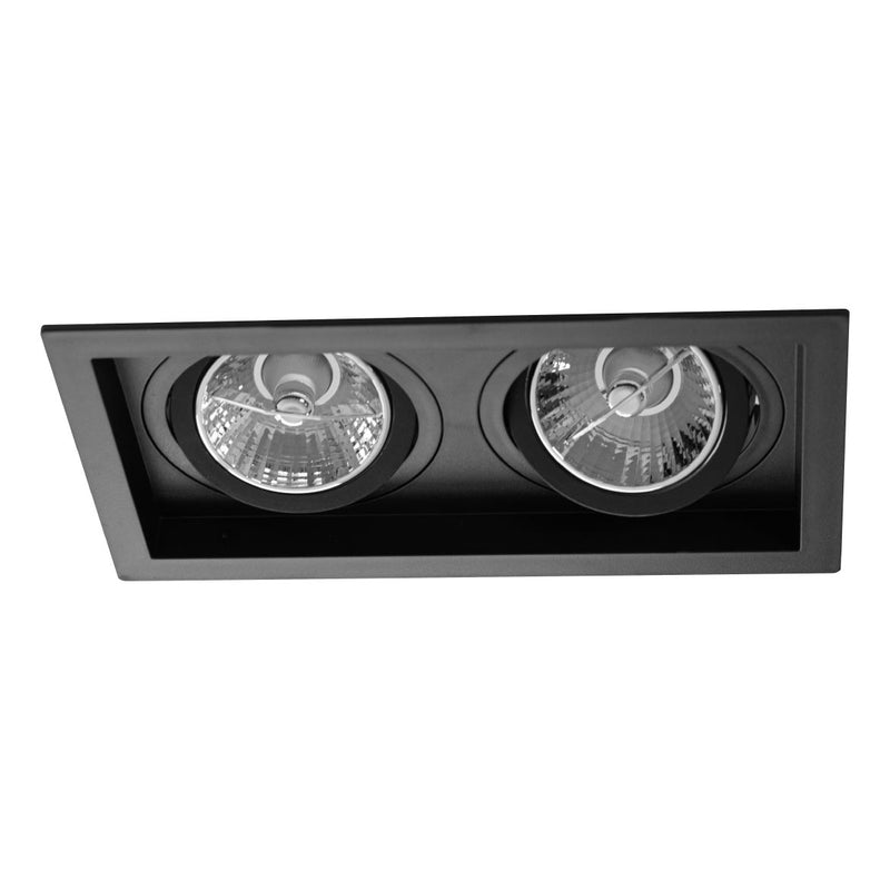 Spot Embutir Duplo Recuado Preto 13x23,5CM P/ 2 AR70 GU10 Save Energy SE-330.2914 ST2836-Save Energy-Starlumen