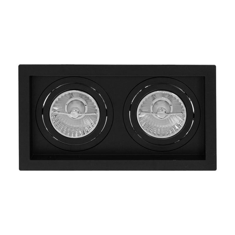 Spot Embutir Duplo Recuado Preto 13x23,5CM P/ 2 AR70 GU10 Save Energy SE-330.2914 ST2836-Save Energy-Starlumen