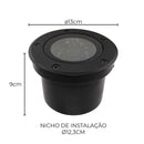 Spot Embutir LED de Solo Venna Of IP67 12° Branco Quente 3000k Antiofuscante 6420 Nordecor ST3109-Nordecor-Starlumen