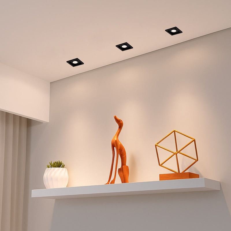 Spot Embutir Loyo Quadrado Preto P/ PAR20 IP20 Policarbonato 6827 Nordecor ST3235-NORDECOR-Starlumen