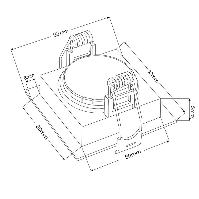 Spot Embutir Loyo Quadrado Preto P/MR16 IP20 Policarbonato 6821 Nordecor ST3235-NORDECOR-Starlumen