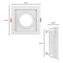 Spot Embutir Quadrado Recuado Foco Orientável ABS p/ AR70 GU10 Delis ST3249-Delis-Starlumen