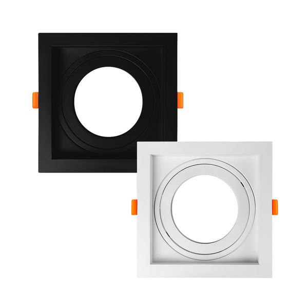 Spot Embutir Quadrado Recuado Foco Orientável ABS p/ AR70 GU10 Delis ST3249