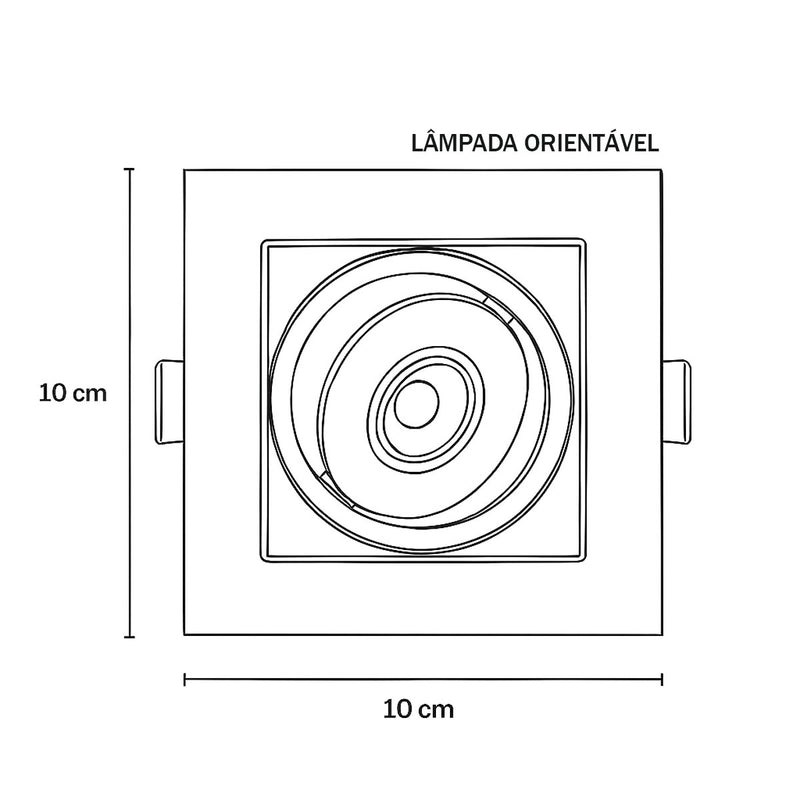 Spot Embutir Quadrado Recuado Foco Orientável ABS p/ MR11 GU10 Delis ST3249-Delis-Starlumen