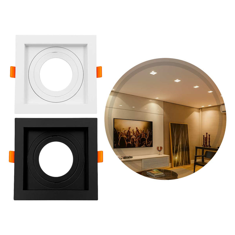 Spot Embutir Quadrado Recuado Foco Orientável ABS p/ MR11 GU10 Delis ST3249-Delis-Starlumen