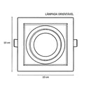 Spot Embutir Quadrado Recuado Foco Orientável ABS p/ MR16 GU10 Delis ST3249-Delis-Starlumen