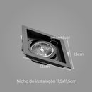 Spot Embutir Recuado Preto 13x13cm P/ LED AR70 GU10 Save Energy SE-330.1052 ST2830-Save Energy-Starlumen