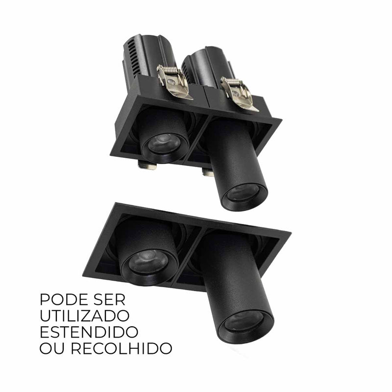 Spot LED Duplo de Embutir AIVA 14W 2700K 6482 Nordecor ST3056-Nordecor-Starlumen