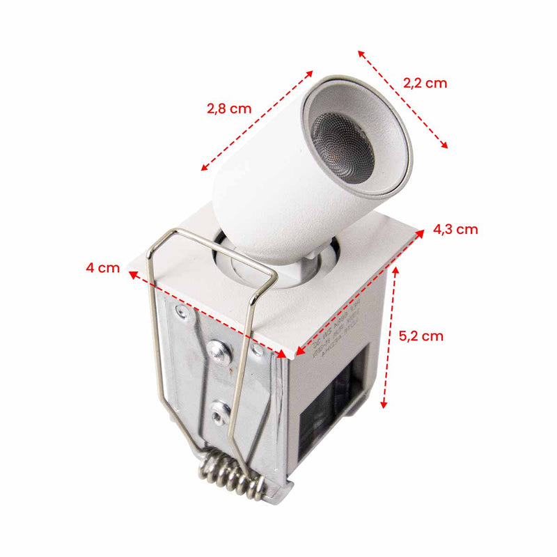 Spot LED Embutir Kawi Retrátil 2W 3000K IP20 IRC90 Nordecor ST3225