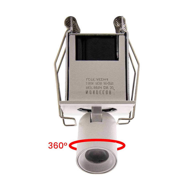 Spot LED Embutir Kawi Retrátil 2W 3000K IP20 IRC90 Nordecor ST3225
