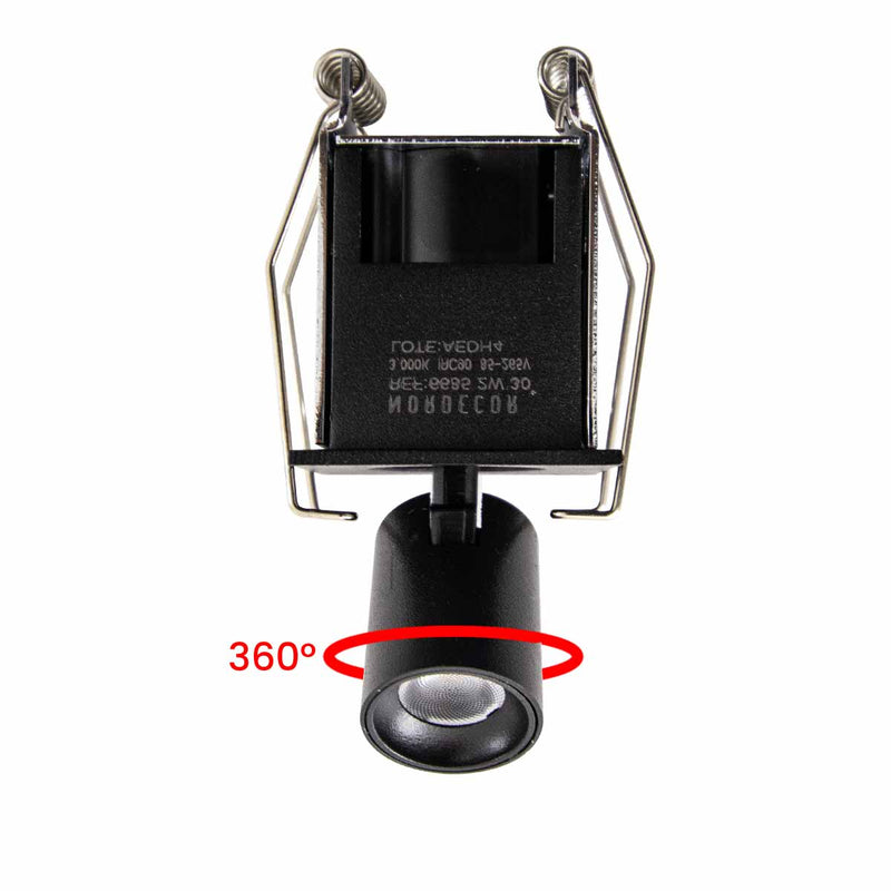 Spot LED Embutir Kawi Retrátil 2W 3000K IP20 IRC90 Nordecor ST3225