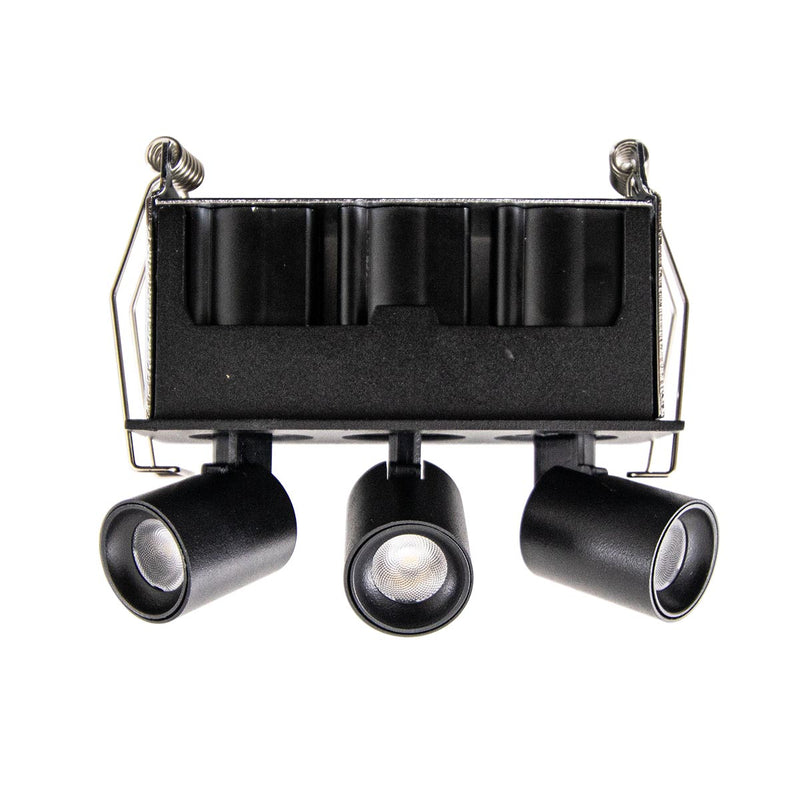 Spot LED Embutir Kawi Retrátil Triplo 6W 3000K IP20 IRC90 Nordecor ST3225-Nordecor-Preto-Starlumen