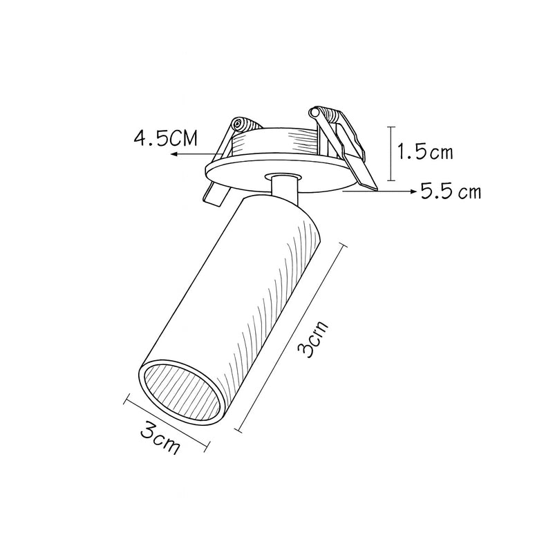 Spot LED Embutir Kona 3W 2700K Canopla Redonda IRC97 IP20 Nordecor ST3255-Nordecor-Starlumen