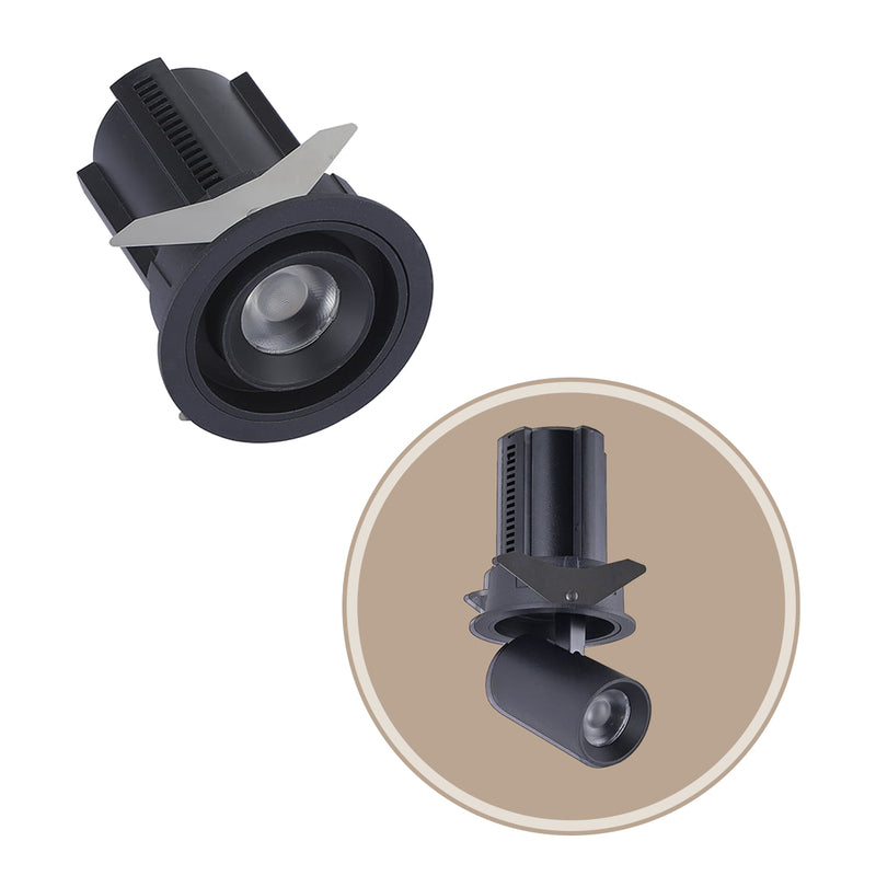 Spot LED Embutir Retrátil AIVA 24° 12W 2700K C/ Facho Direcionável a 360° Nordecor ST2925-Nordecor-Preto-Starlumen