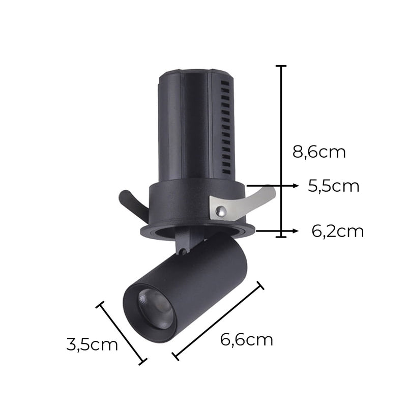 Spot LED Embutir Retrátil AIVA 24° 7W 2700K C/ Facho Direcionável a 360° Nordecor ST2925-Nordecor-Starlumen