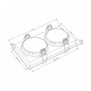 Spot Luminária de Teto Retangular Embutir Loyo p/ LED 2xPAR20 Nordecor ST3235-spot-Starlumen