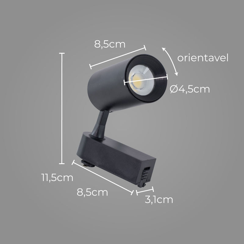 Spot Para Trilho Eletrificado 10W Preto DS7101 Delis ST227-Delis-Starlumen