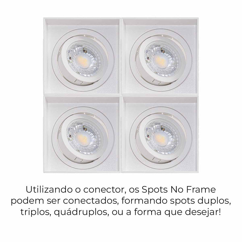 Spot Quadrado Embutir No Frame GU10 para dicróica MR16 Branco Gaya ST2888-Gaya-Starlumen