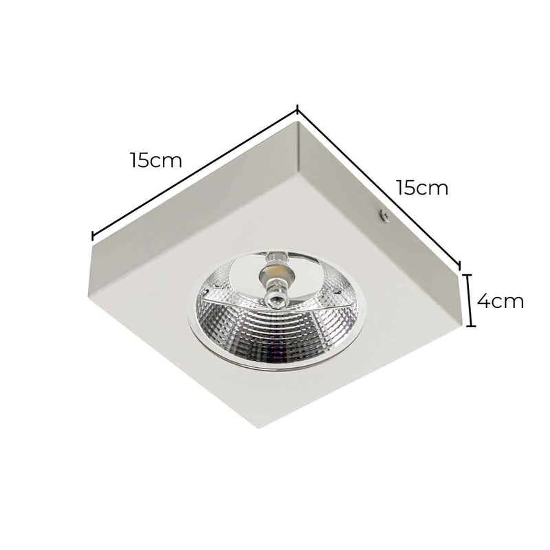 Spot Semi Embutido Quadrado em Aluminio p/ AR111 1XGU10 Lumavi ST3103-Lumavi-Starlumen