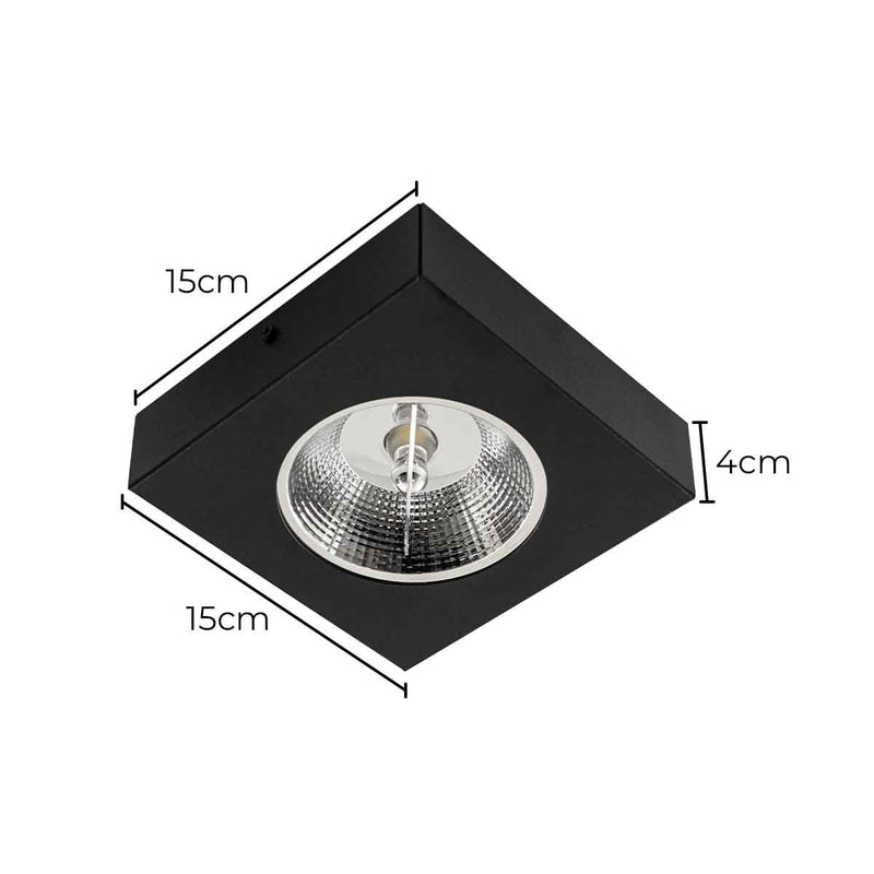 Spot Semi Embutido Quadrado em Aluminio p/ AR111 1XGU10 Lumavi ST3103-Lumavi-Starlumen