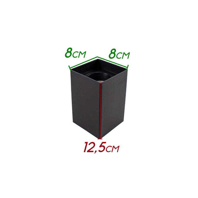 Spot Sobrepor Preto Quadrado P/ Lâmpada Dicroica Gu10 Mr16 DS2444 St2099-Delis-Starlumen