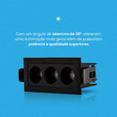 Spot Triplo Downlight Powerus Embutir 38° LED 6W Br. Quente 540lm NORDECOR ST2991-Nordecor-Starlumen