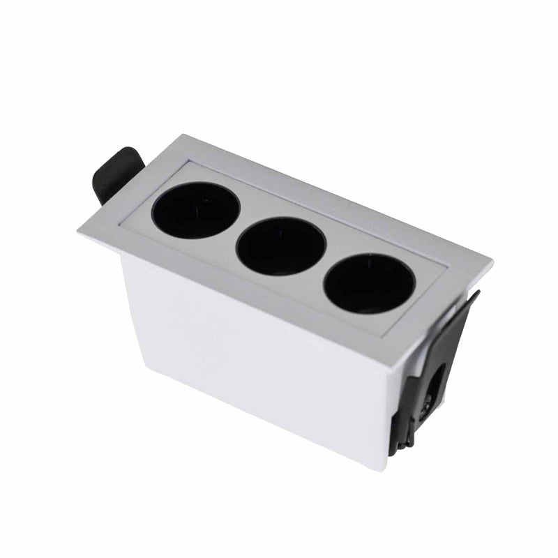 Spot Triplo Downlight Powerus Embutir 38° LED 6W Br. Quente 540lm NORDECOR ST2991-Nordecor-Branco-Starlumen