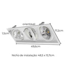 Spot Triplo Embutir Alumínio FIT CLICK Branco p/ 3x AR111 Falge ST2986-Falge-Starlumen