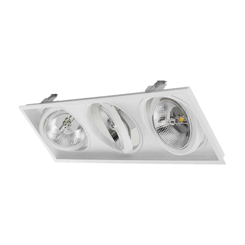 Spot Triplo Embutir Alumínio FIT CLICK Branco p/ 3x AR111 Falge ST2986-Falge-Starlumen